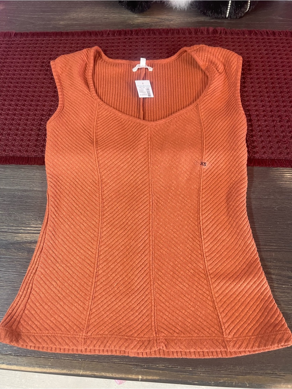 Maurices Ribbed Burnt Orange Sleeveless Knit Top